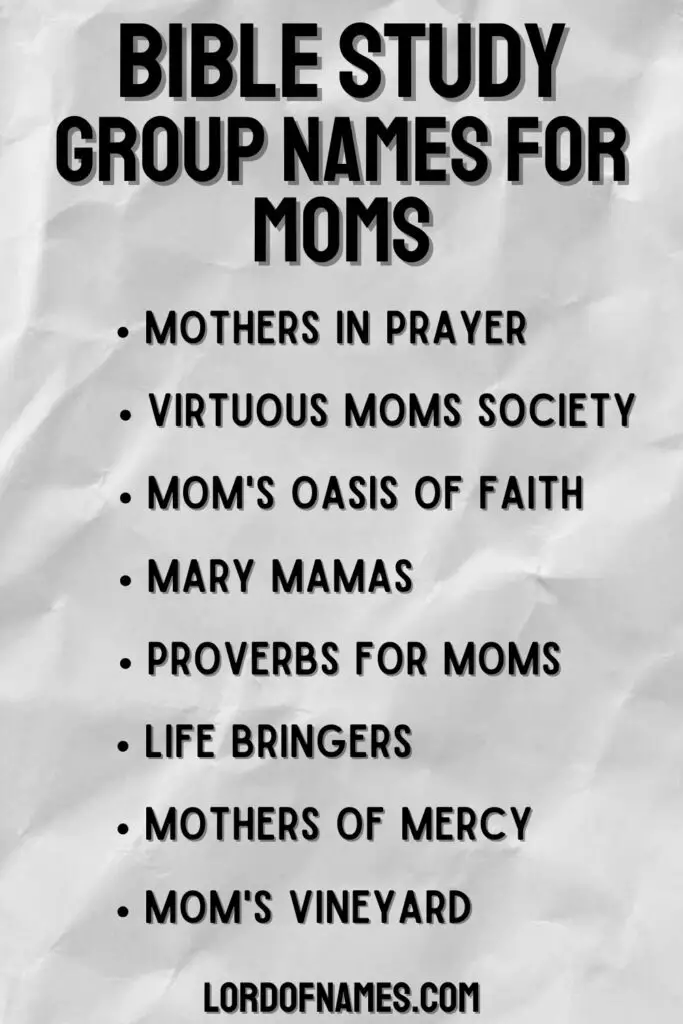Bible Study Group Names for Moms