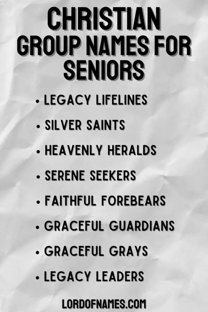 Christian Group Names for Seniors