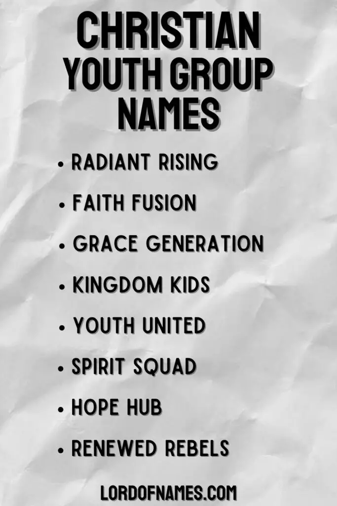 Christian Youth Group Names