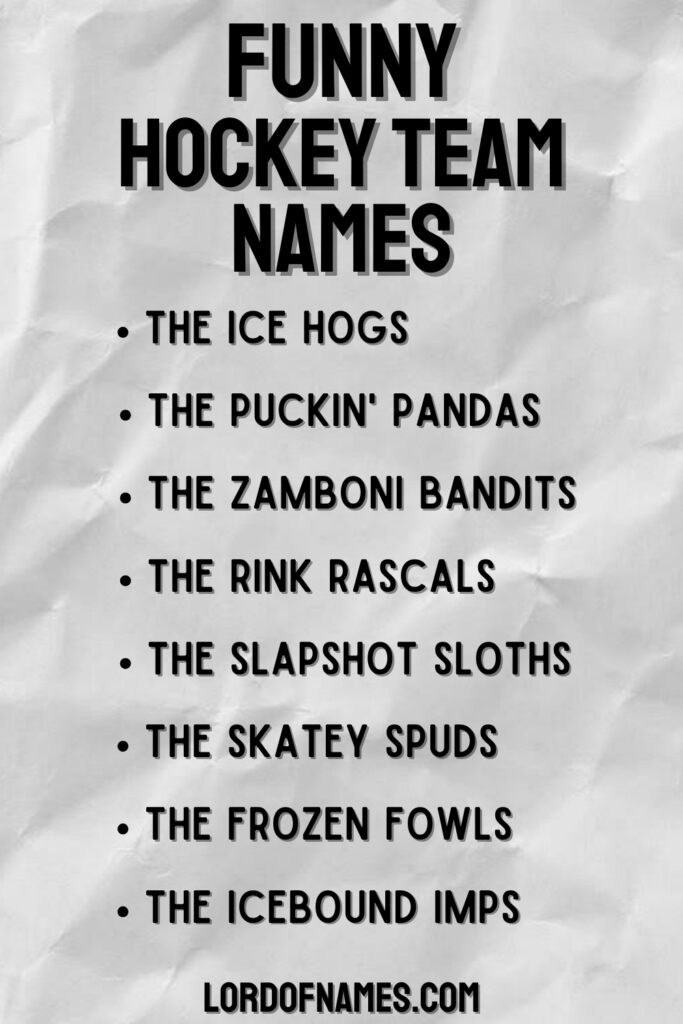 Funny Hockey Team Names