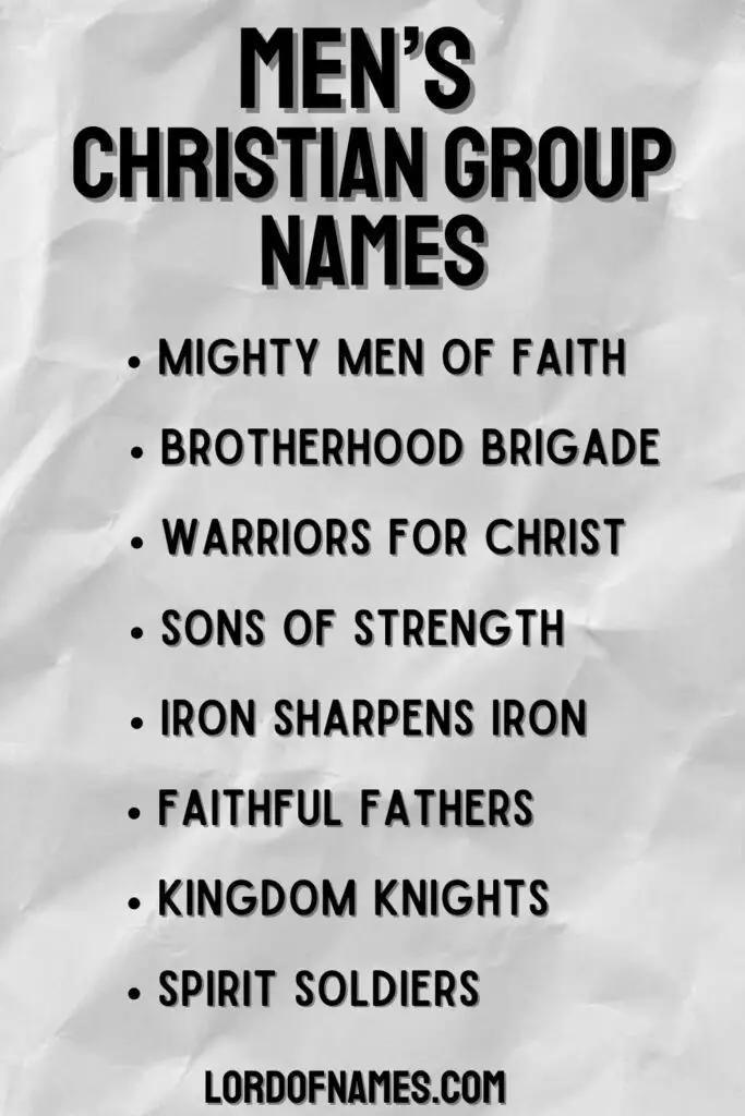 Men’s Christian Group Names