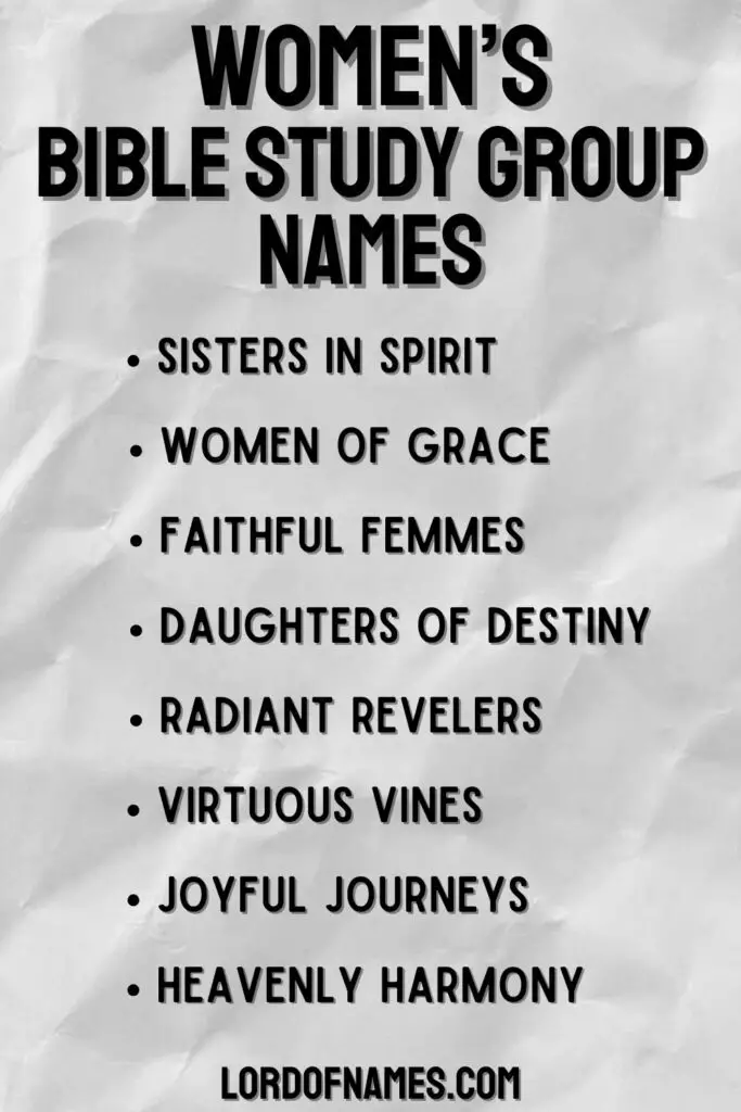 Women's Bible Study Group Names