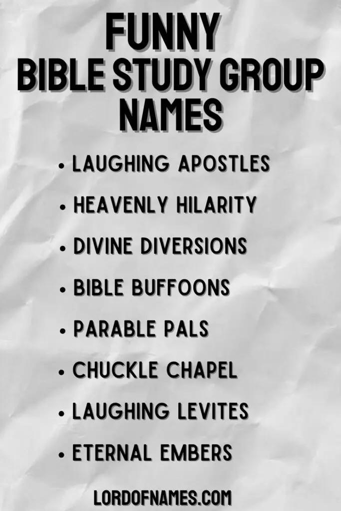 funny bible study group names