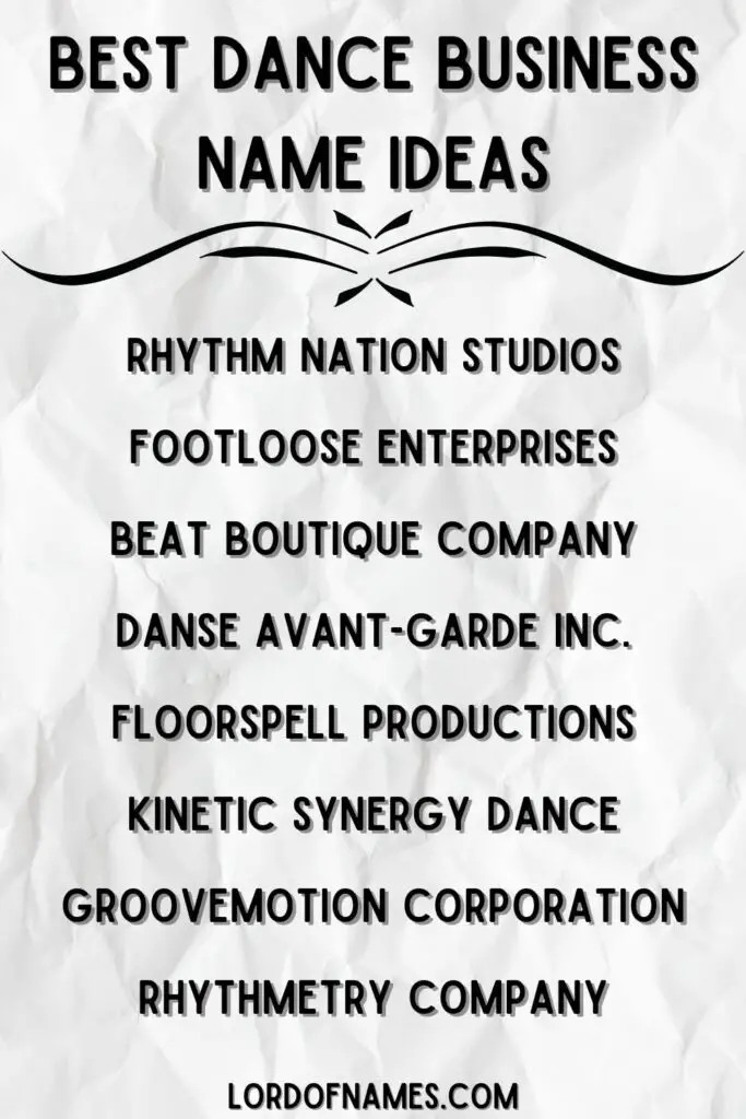 Best Dance Business Name Ideas