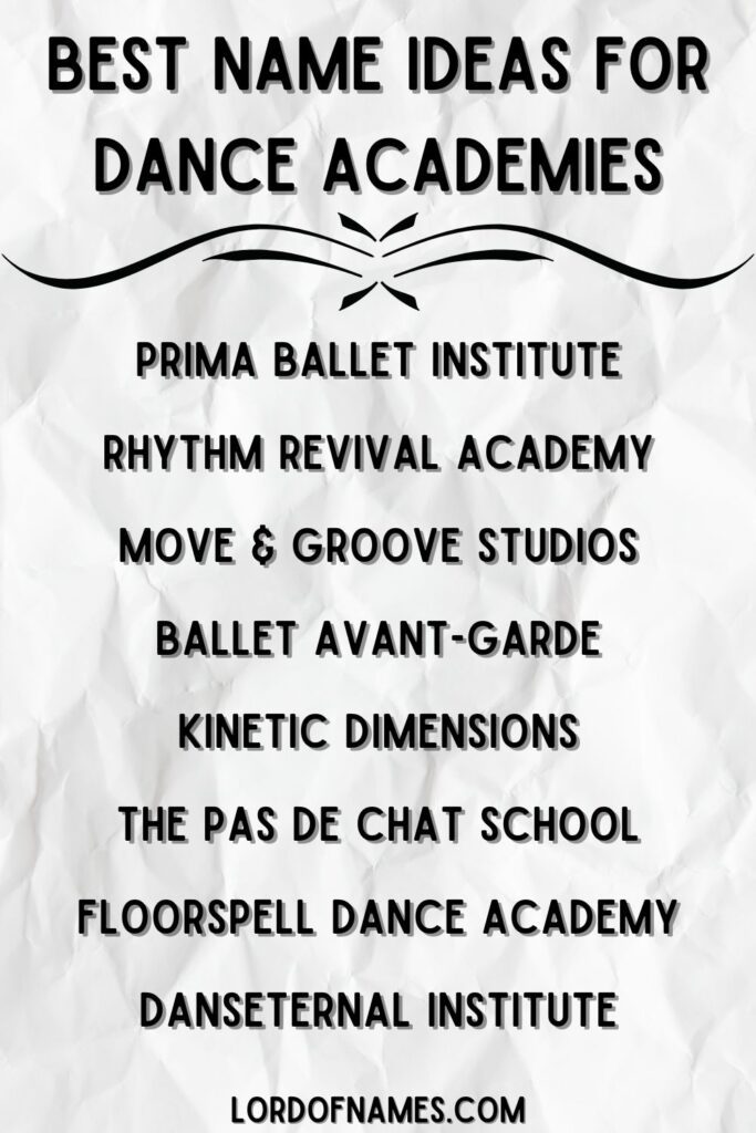 Best Name Ideas for Dance Academies