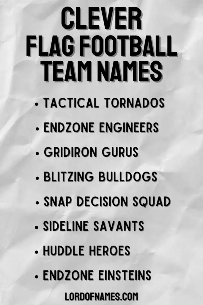 Clever Flag Football Team Names
