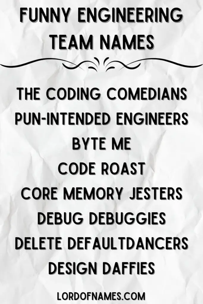 Funny Engineering Team Names
