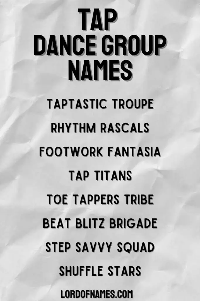 Tap Dance Team Name Ideas
