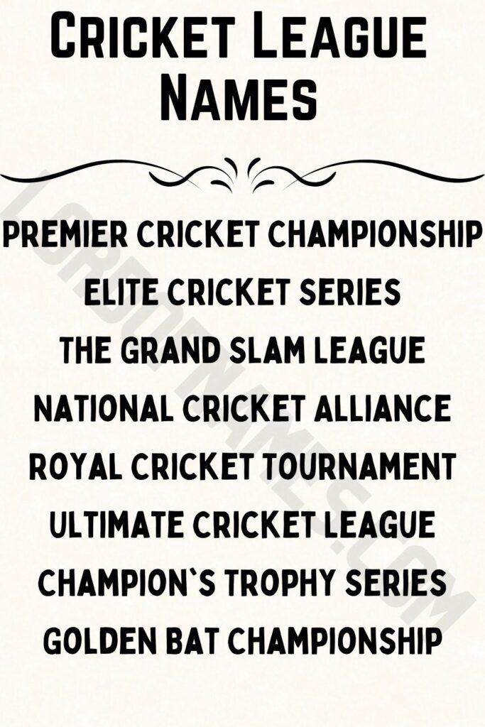 Cricket League Names