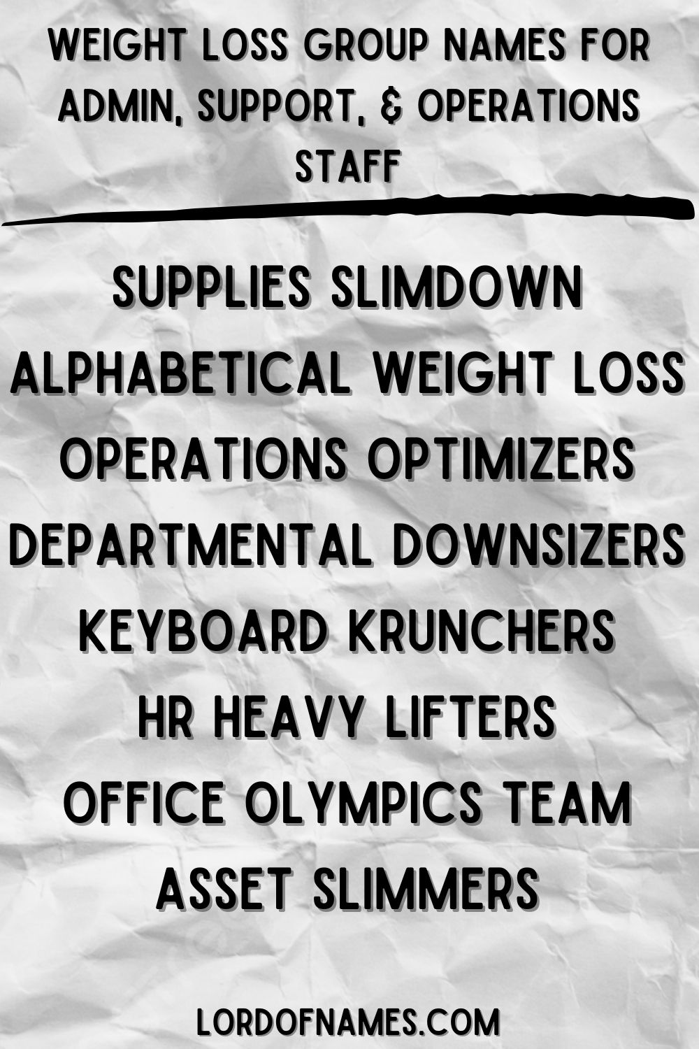 340 Weight Loss Team Names [Categorized By Department] - Lord Of Names