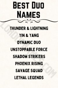 662 Best Duo Names For Team Activities [Duo Name Generator] - Lord Of Names