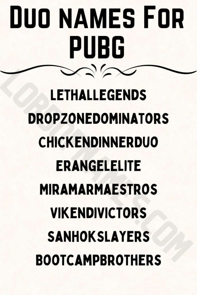 Duo Names for PUBG