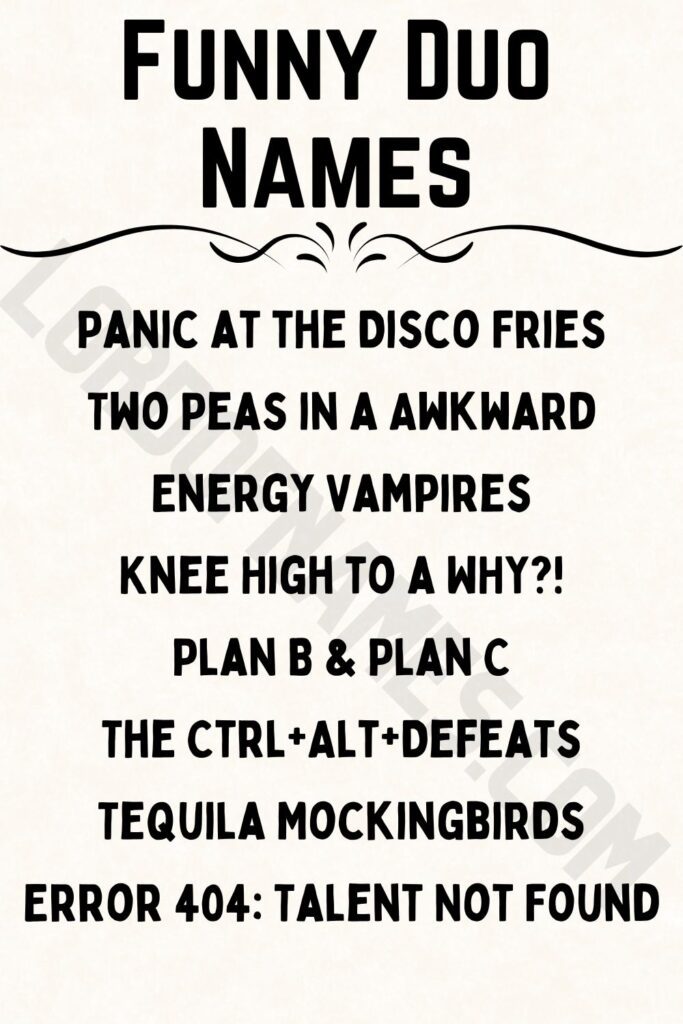 Funny Duo Names