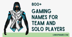 828 Best Gaming Names For Team And Solo Players - Lord Of Names